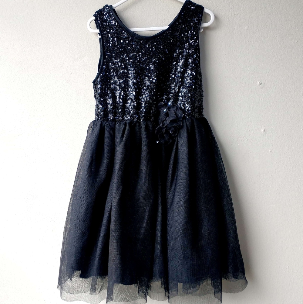 Girl's Black Sequin and Tulle Ballerina Dress
